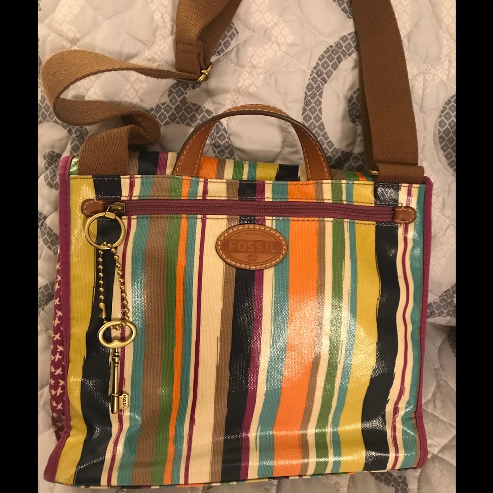 Fossil Key-Per Multi Striped Crossbody bag